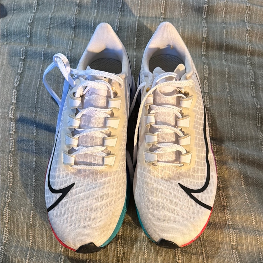 Nike Zoom Pegasus 37 Running Shoes with Blue and Pink Accents